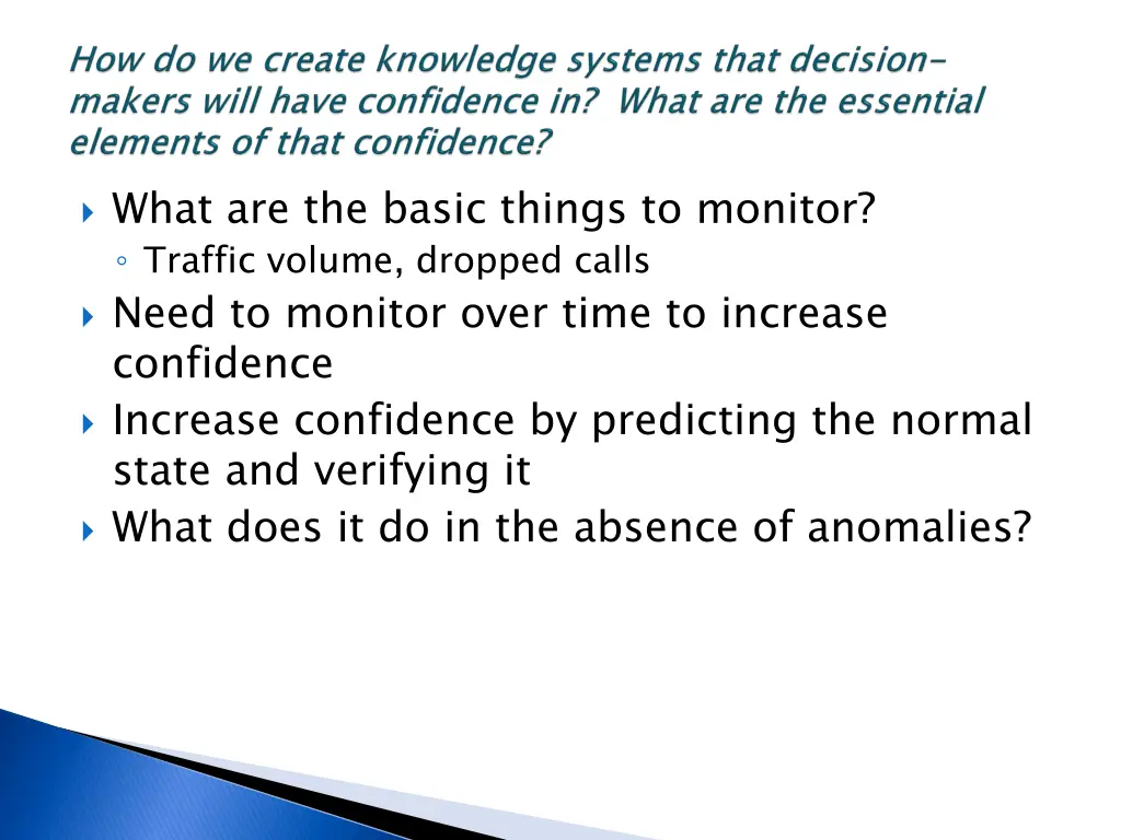 what are the basic things to monitor traffic