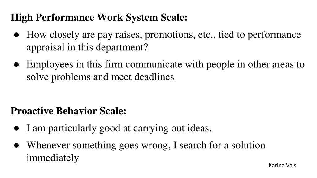 high performance work system scale how closely