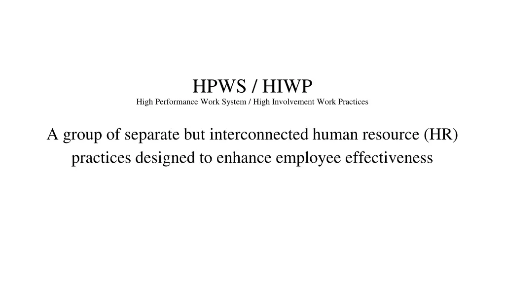 hpws hiwp high performance work system high