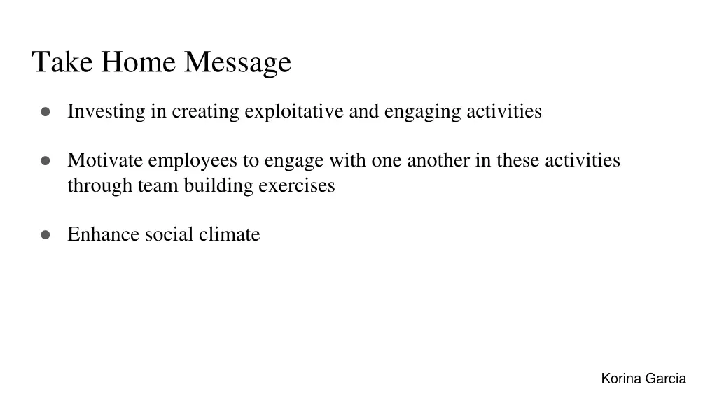 take home message 2
