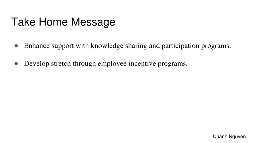 take home message 3