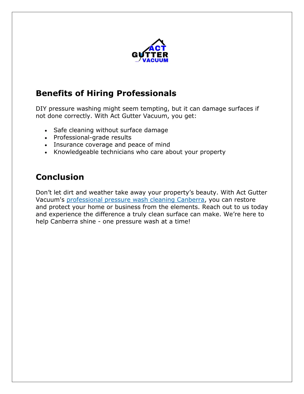 benefits of hiring professionals