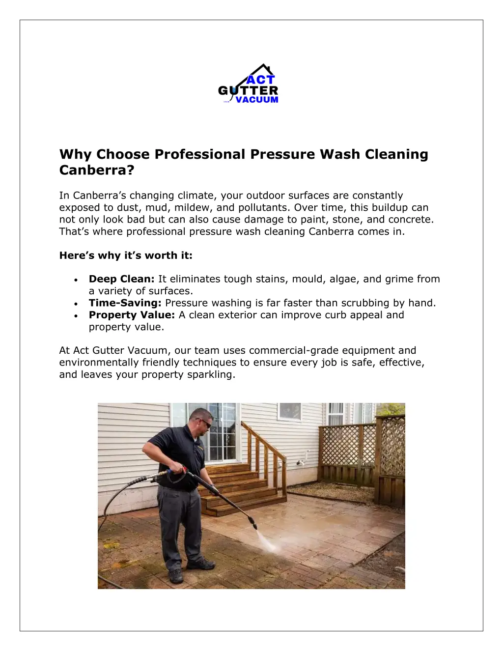 why choose professional pressure wash cleaning