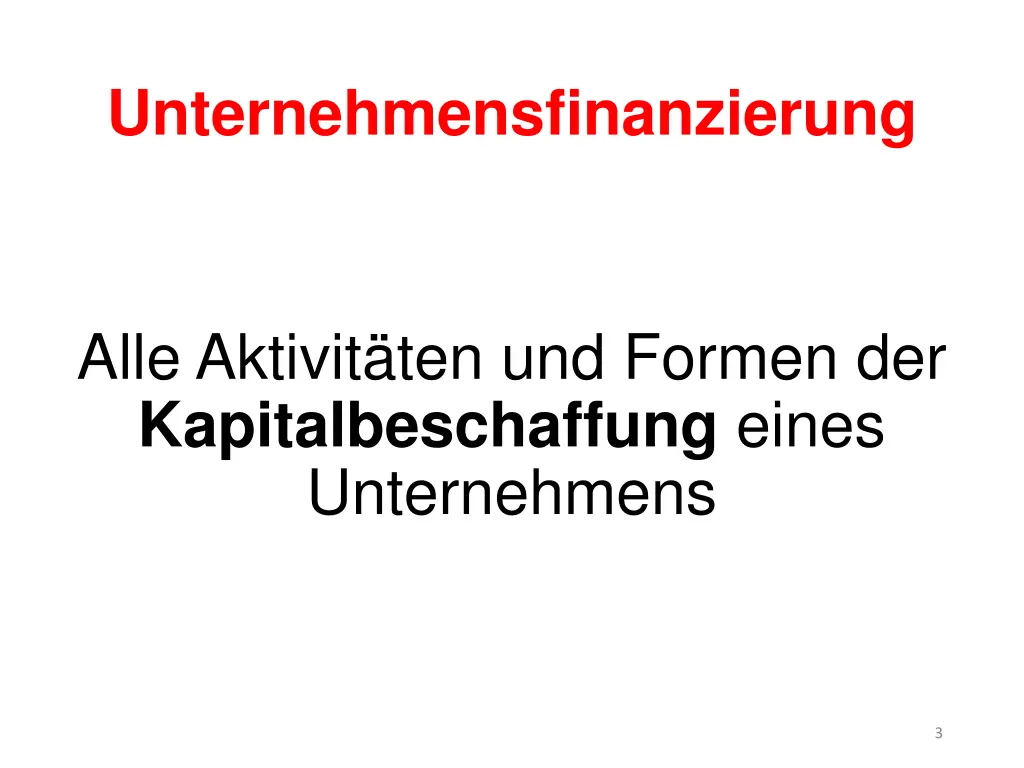 unternehmensfinanzierung