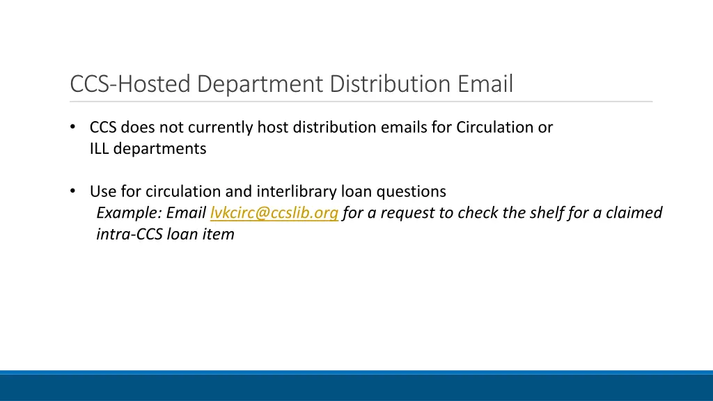 ccs hosted department distribution email