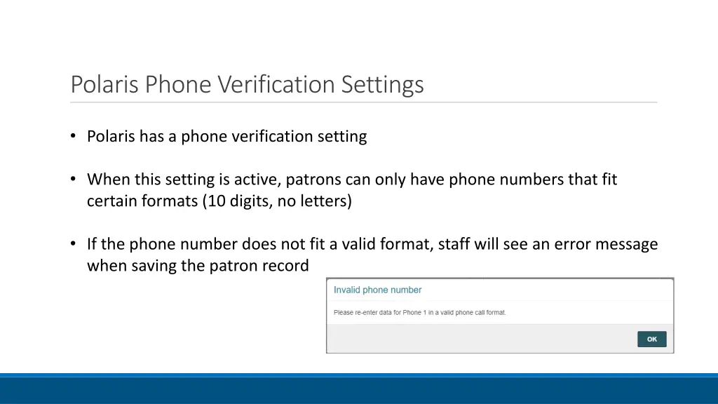 polaris phone verification settings