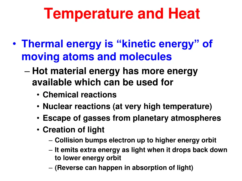temperature and heat