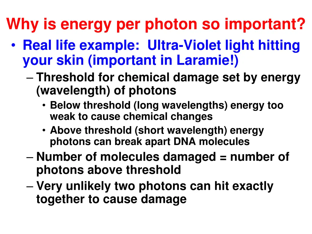 why is energy per photon so important real life