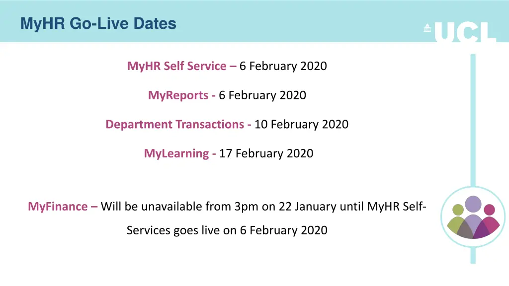 myhr go live dates