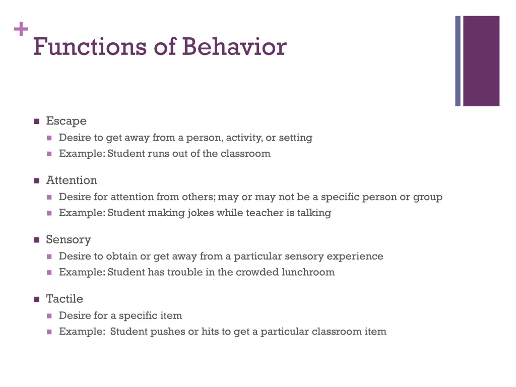 functions of behavior