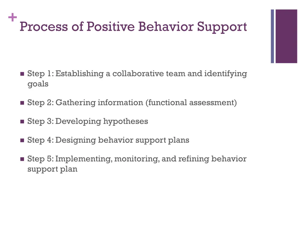 process of positive behavior support