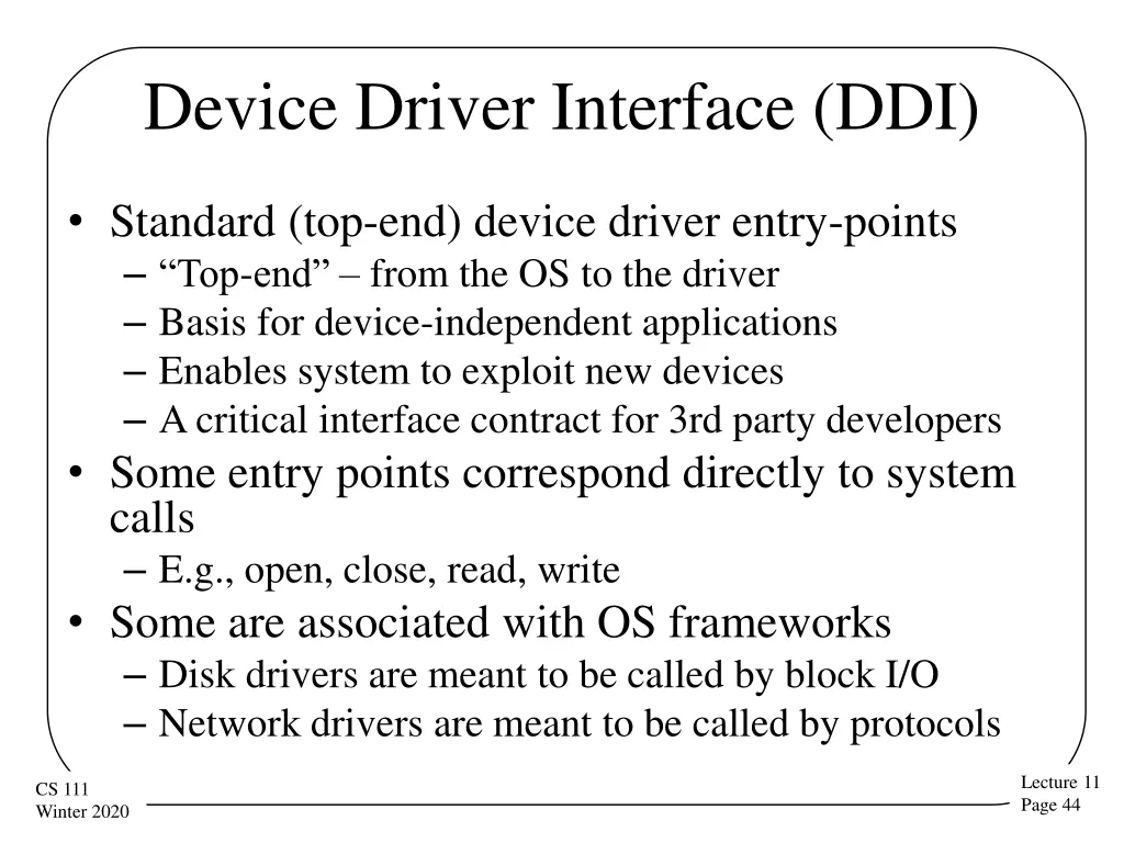 device driver interface ddi