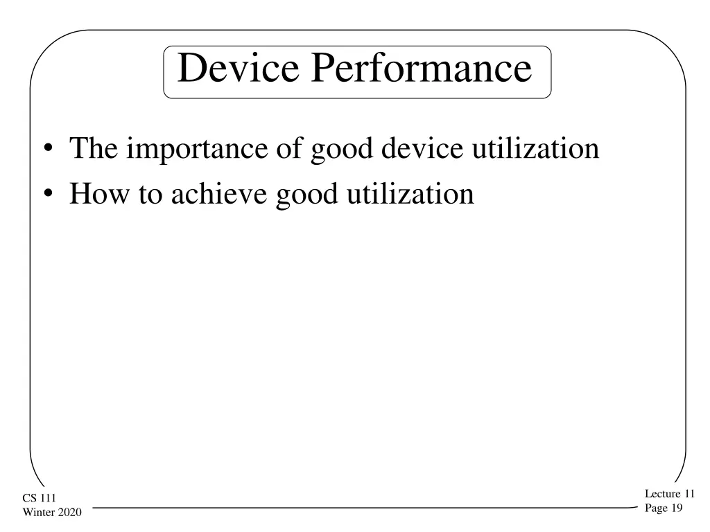 device performance