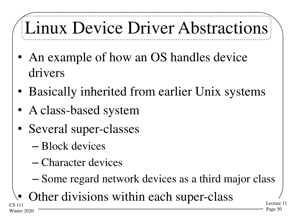 linux device driver abstractions