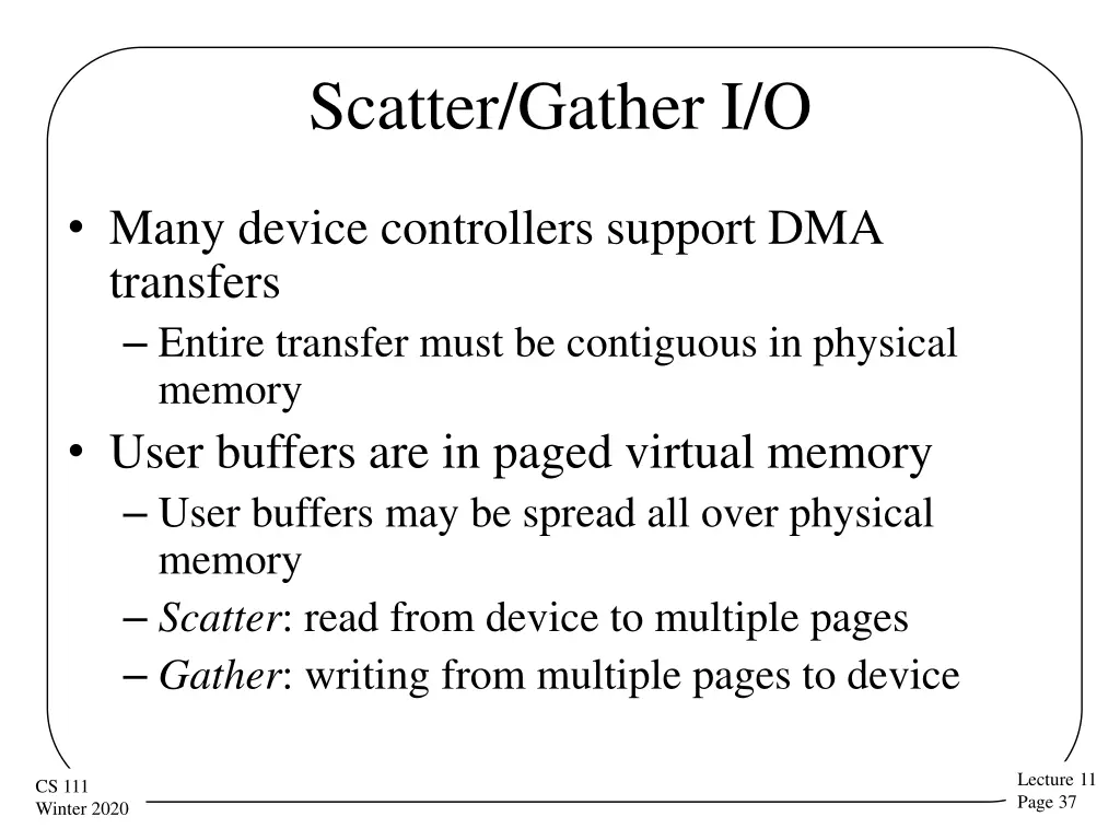 scatter gather i o