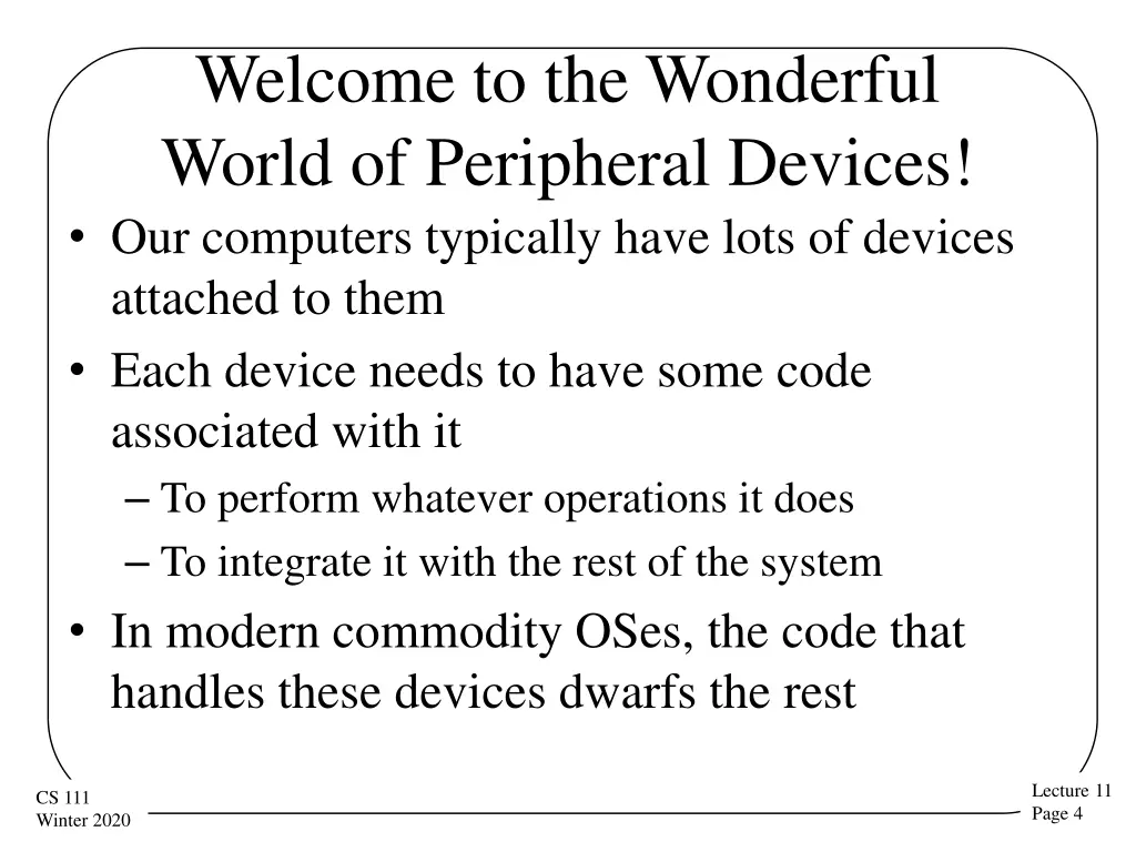 welcome to the wonderful world of peripheral