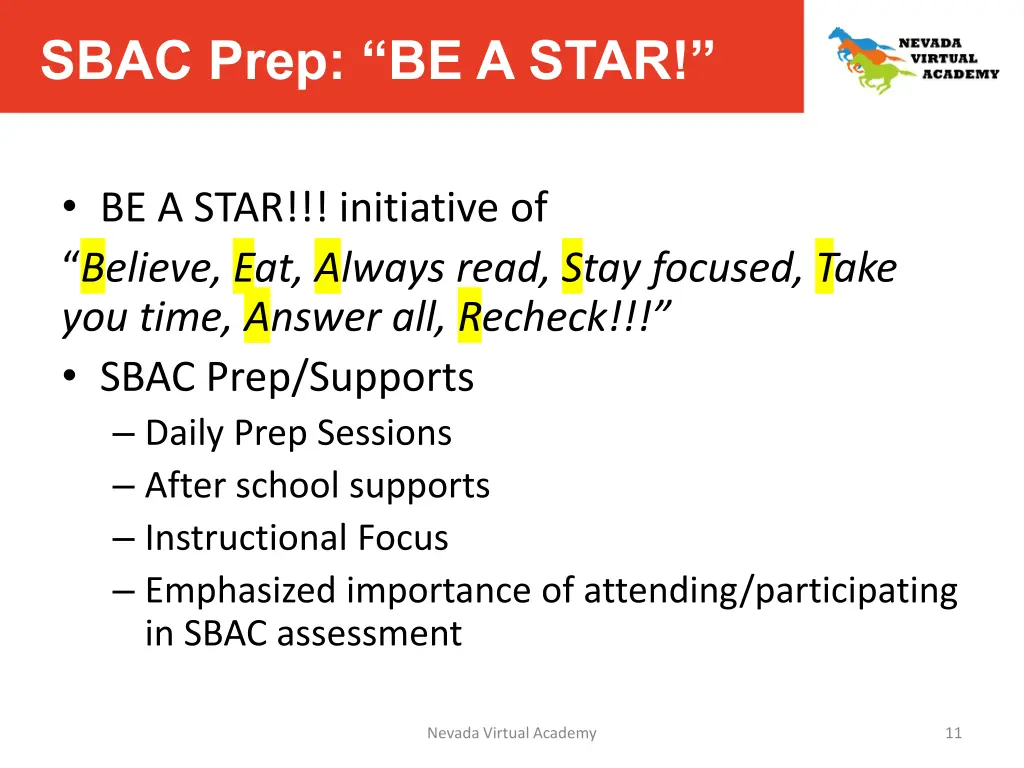 sbac prep be a star
