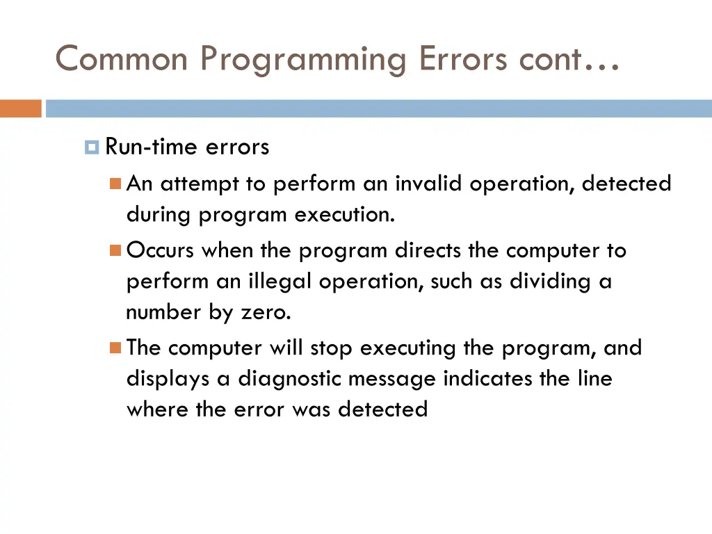 common programming errors cont