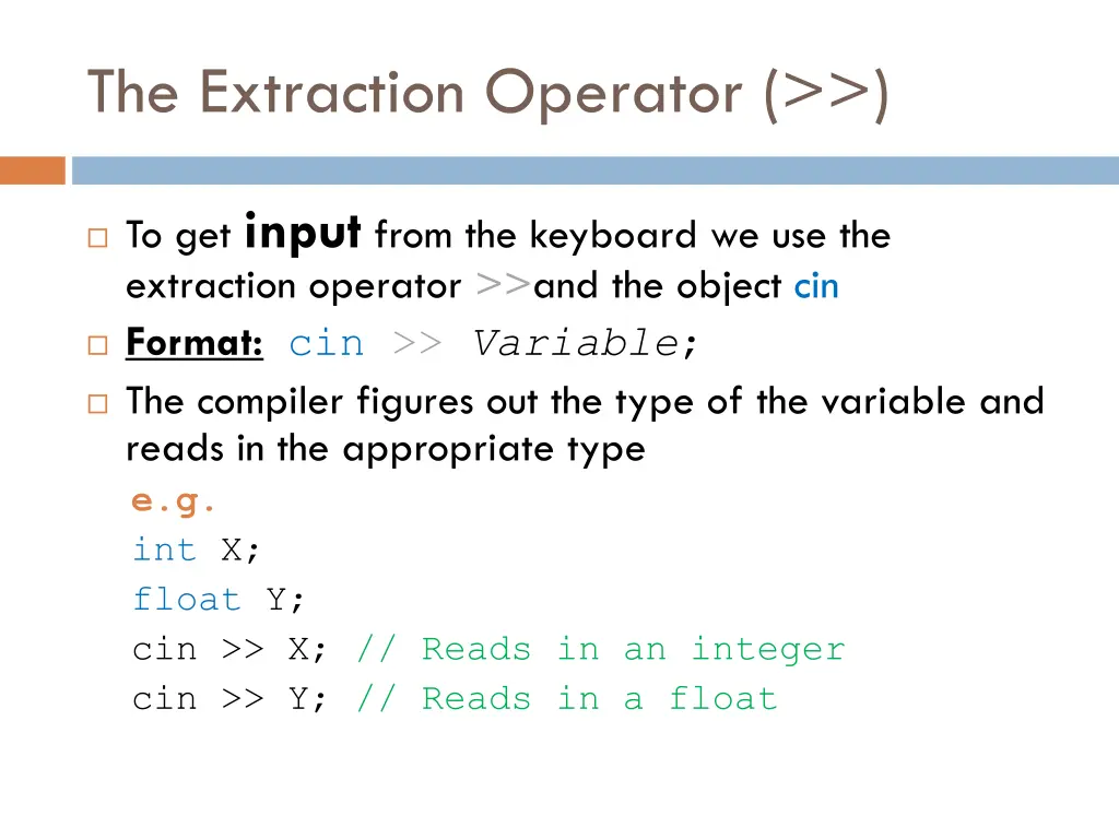 the extraction operator