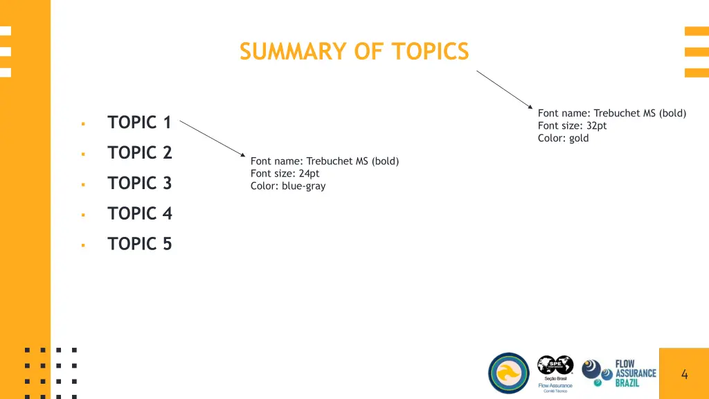summary of topics