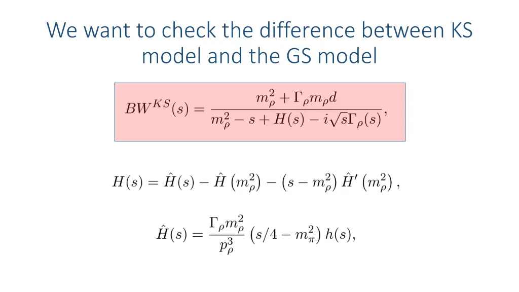 we want to check the difference between ks model
