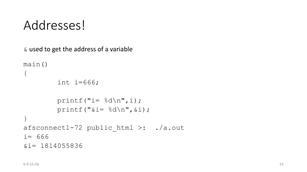 addresses