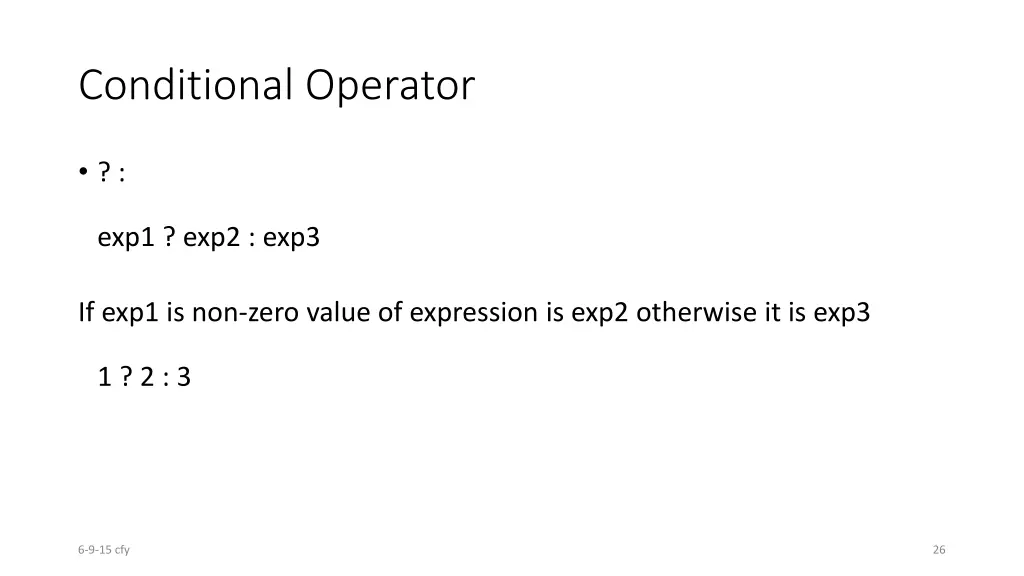 conditional operator