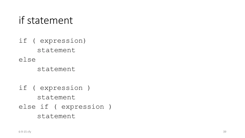 if statement