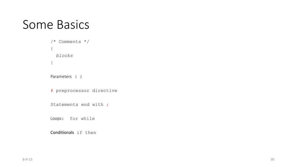 some basics