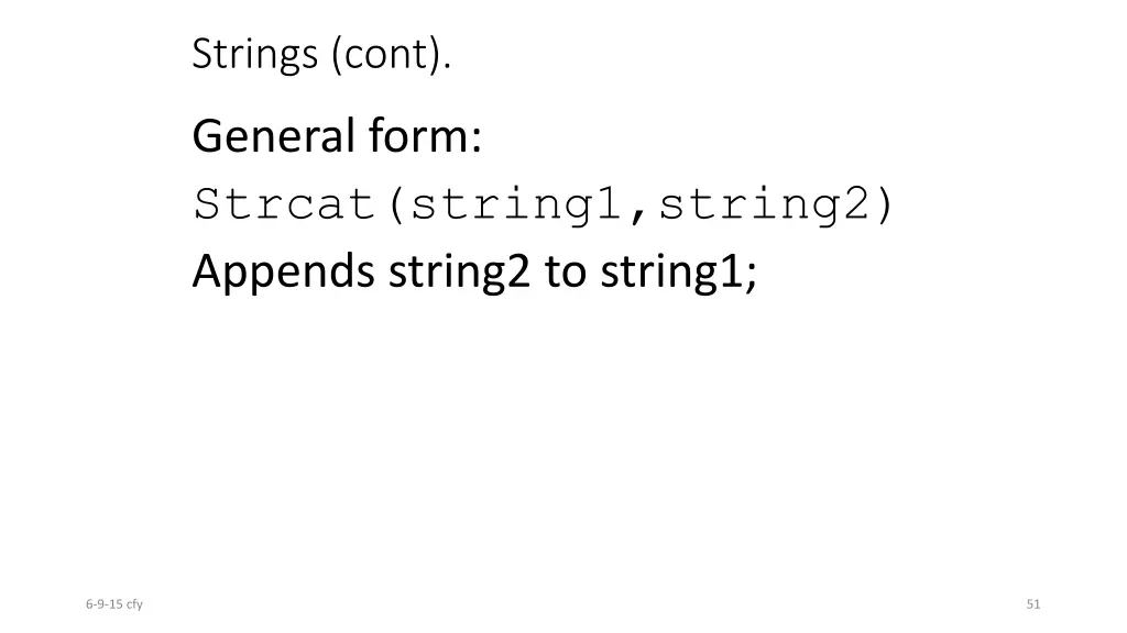 strings cont 2
