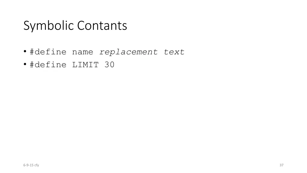 symbolic contants