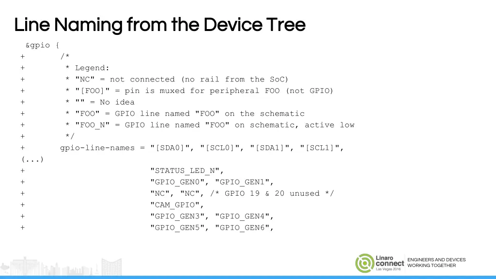 line naming from the device tree line naming from