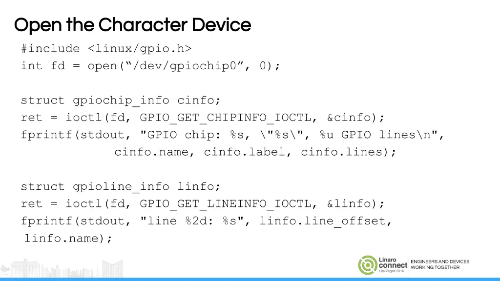 open the character device open the character