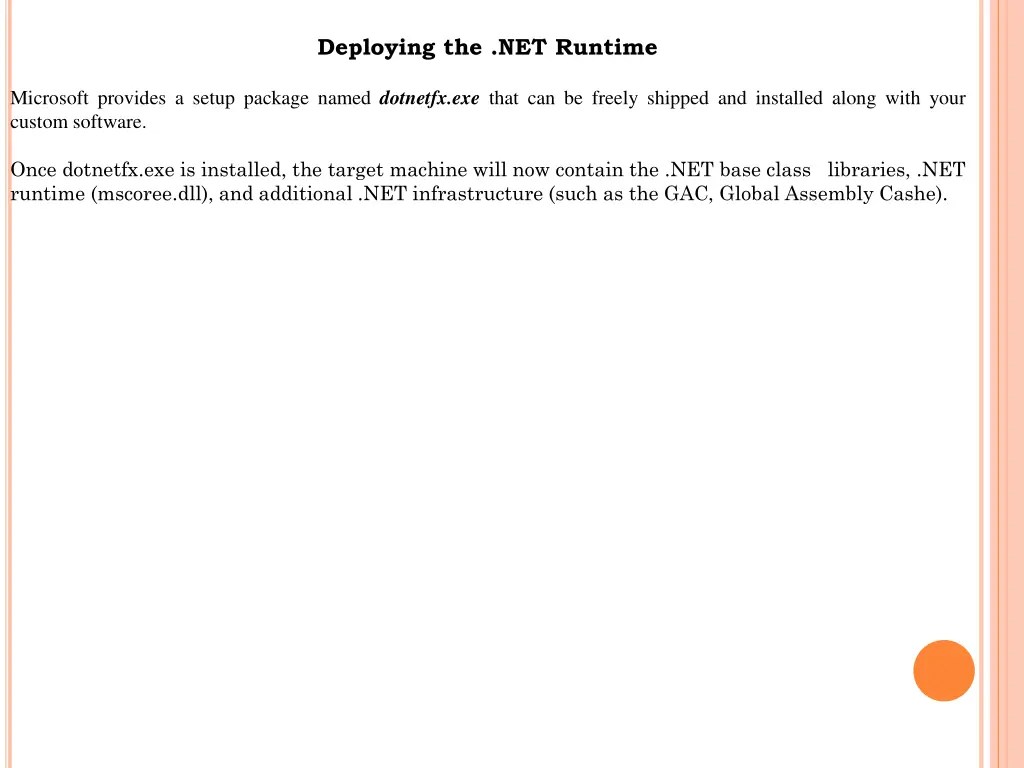 deploying the net runtime