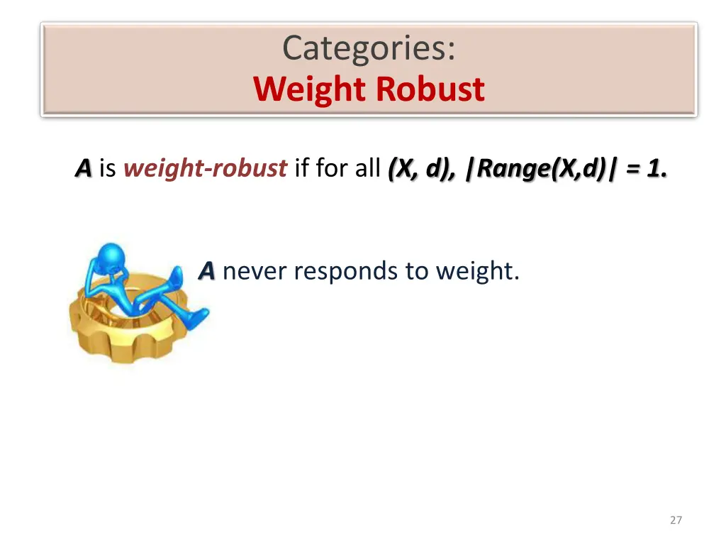 categories weight robust