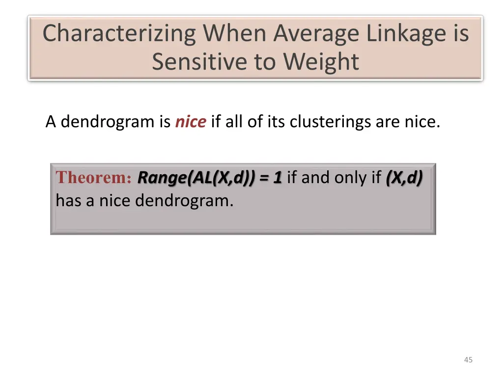 characterizing when average linkage is sensitive