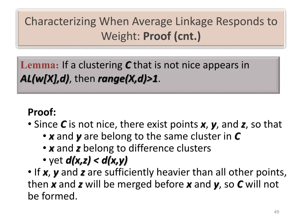 characterizing when average linkage responds