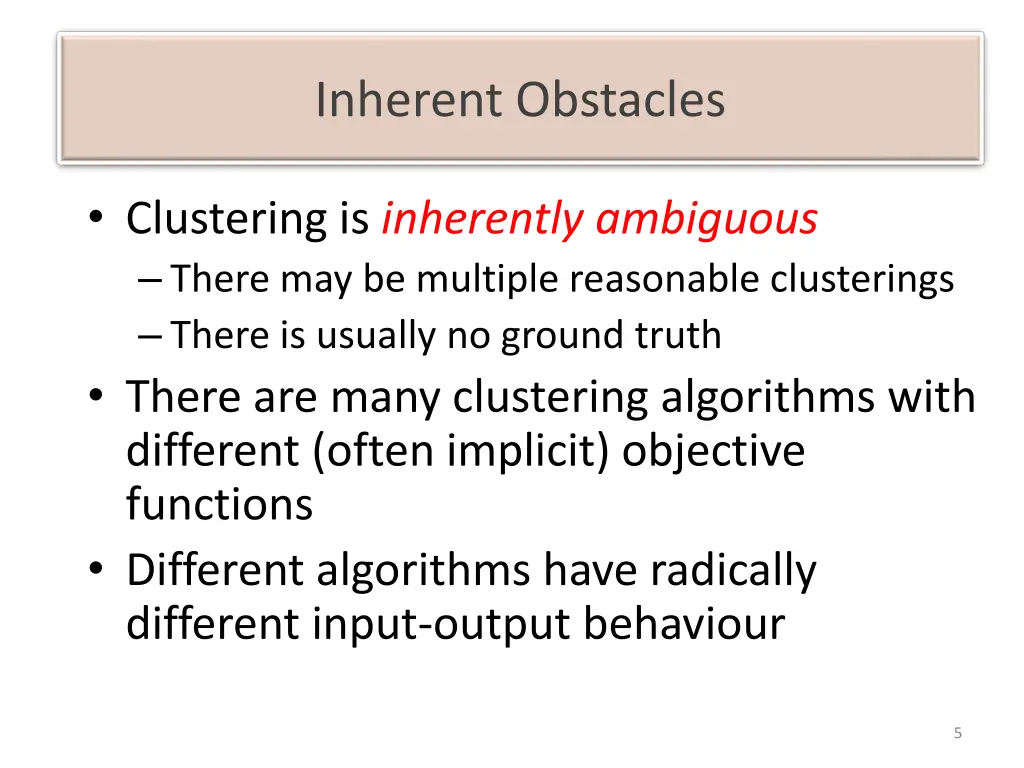 inherent obstacles