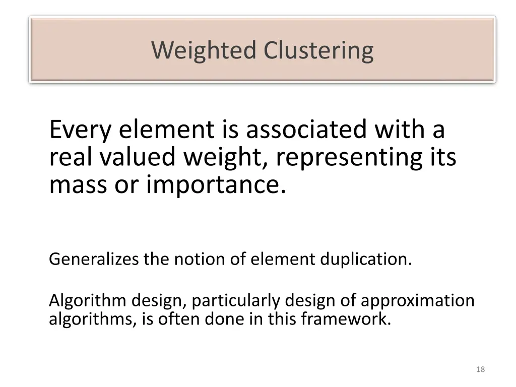 weighted clustering