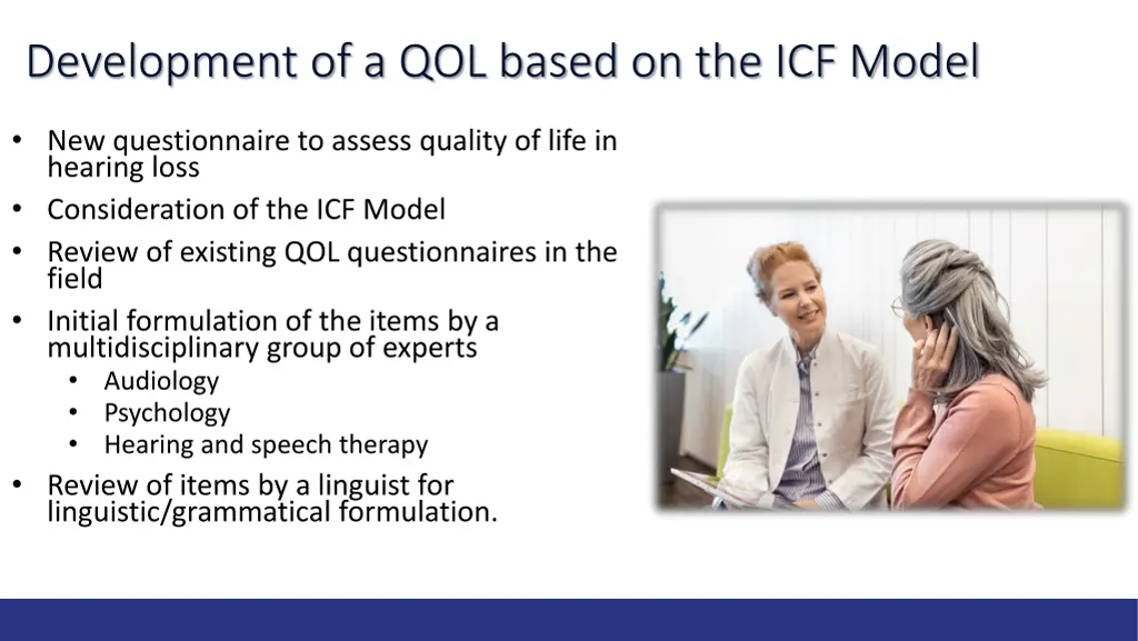 development of a qol based on the icf model