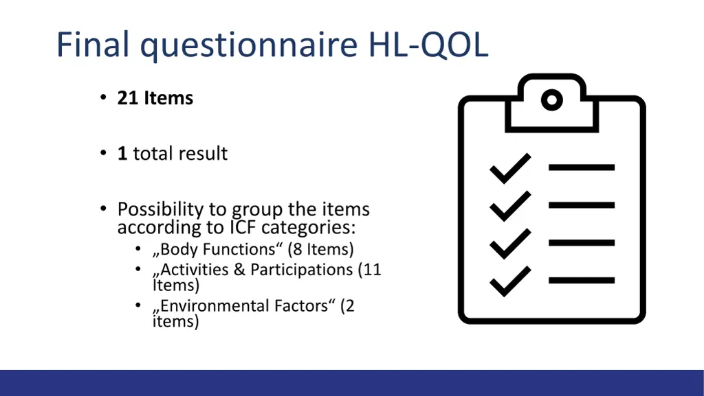 final questionnaire hl qol