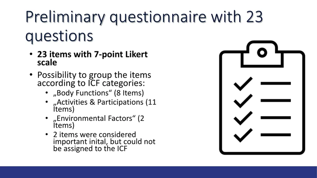 preliminary questionnaire with 23 questions