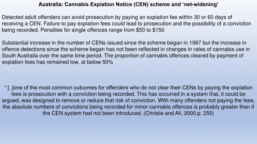 australia cannabis expiation notice cen scheme