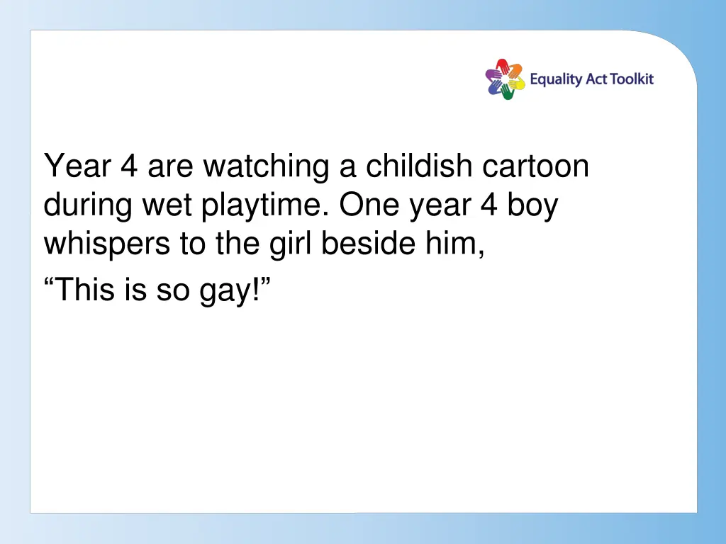 year 4 are watching a childish cartoon during