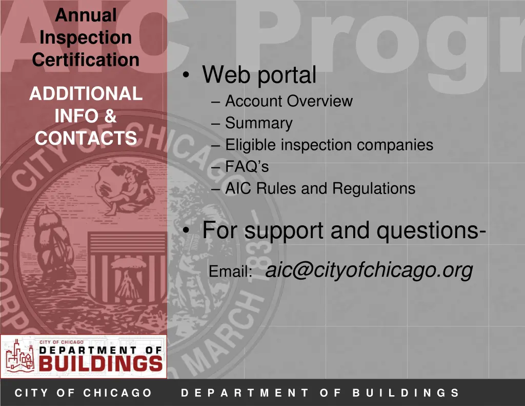 aic progr additional info contacts eligible