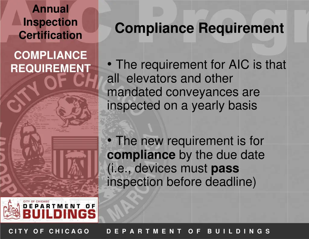 aic progr compliance requirement the requirement
