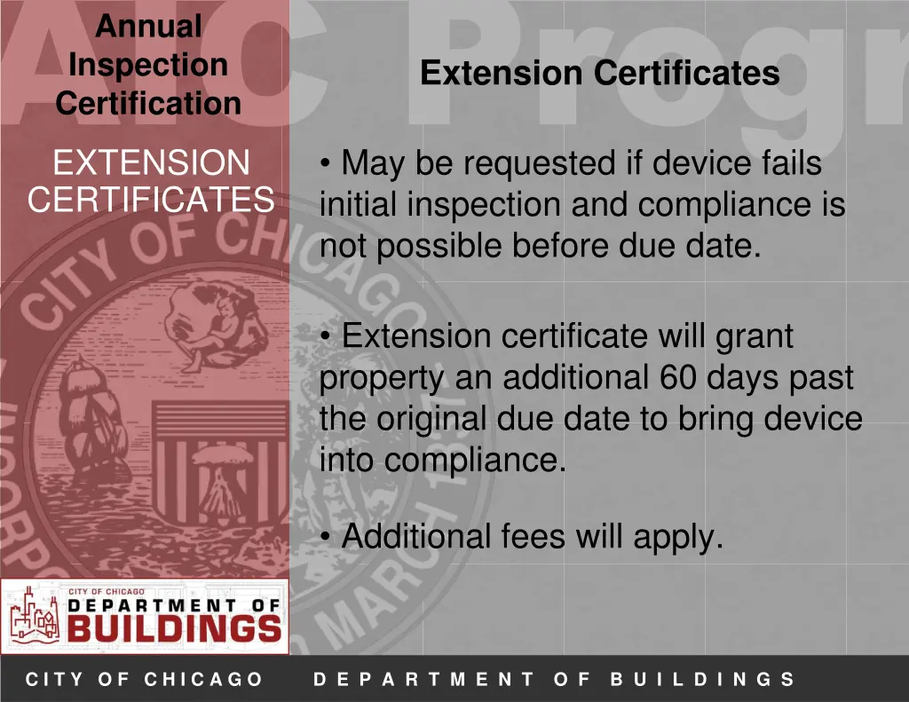 aic progr extension certificates initial