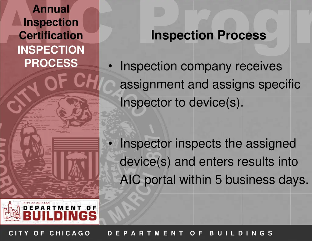 aic progr process inspection company receives