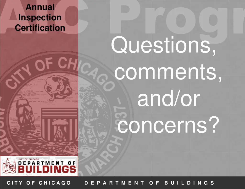 aic progr questions comments