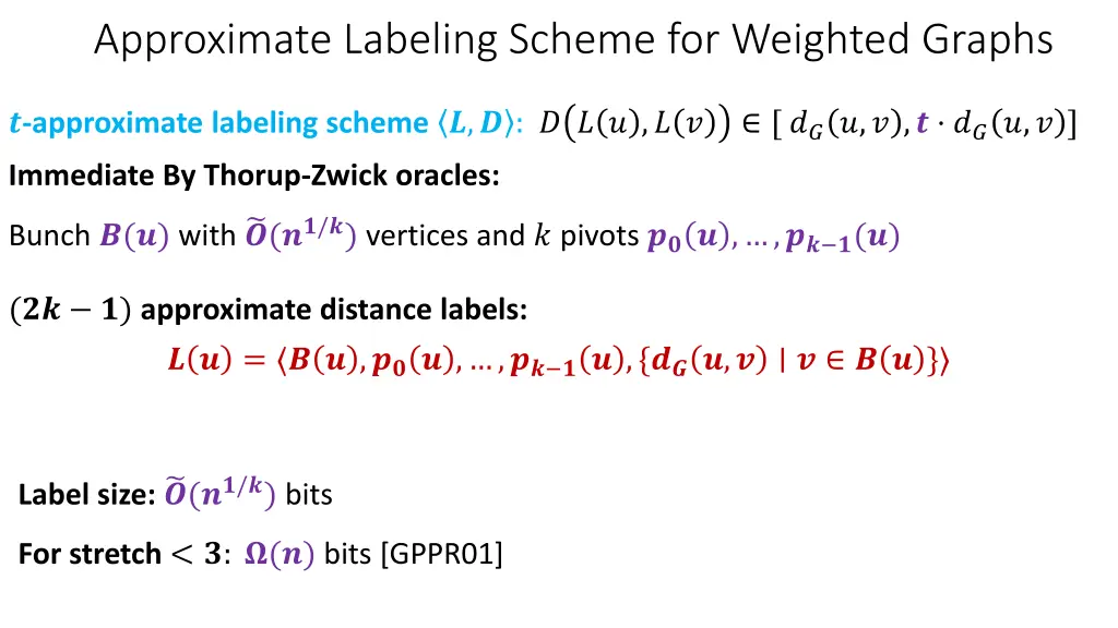 approximate labeling scheme for weighted graphs